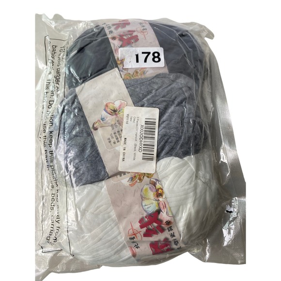 DIY Hand-Knit Yarns: Black White Grey (3 Pcs) Package NEW - Picture 2 of 4